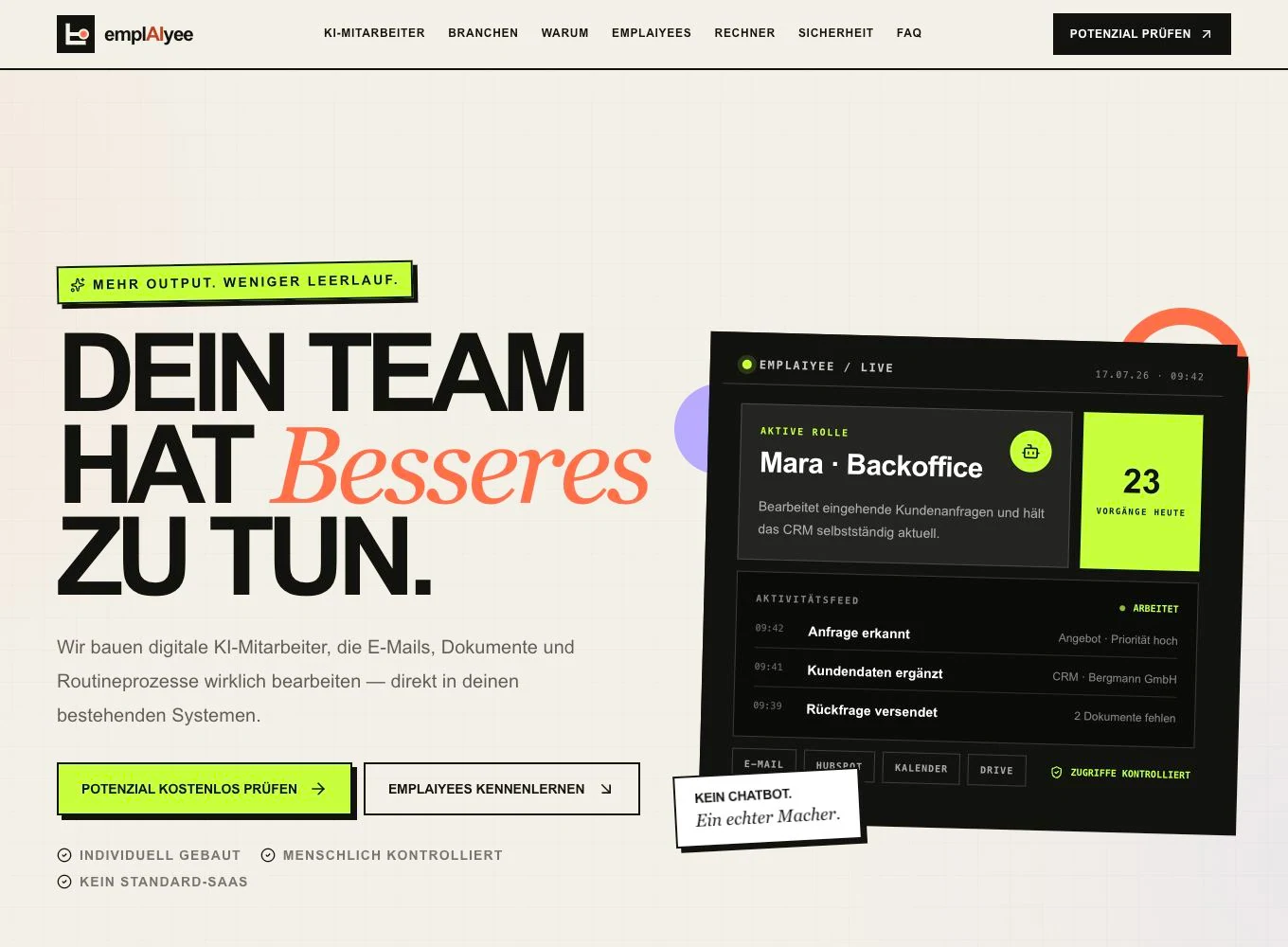 Website-Ansicht von emplaiyee.de